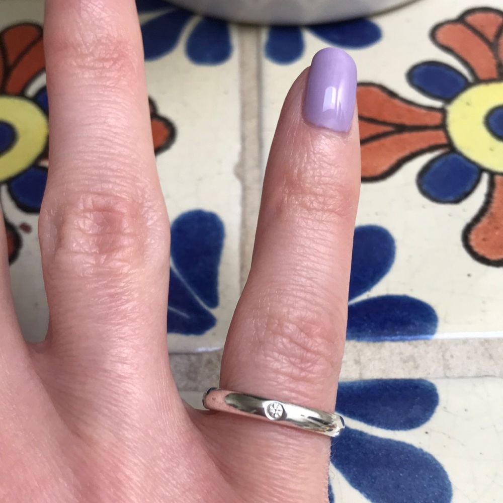 Tiffany & Co 925 Diamond Stackable Ring - image 1